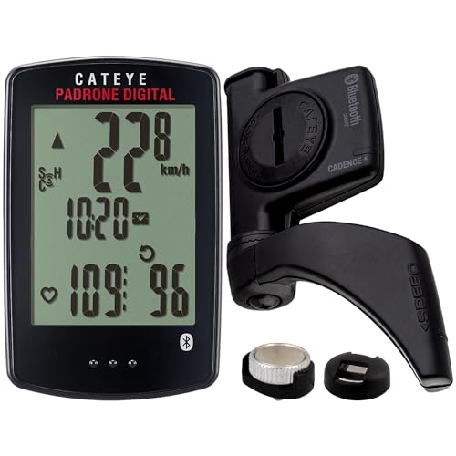 CATEYE Padrone Digital Bluetooth Cycling Computer IPX8 Waterproof Wireless Bike Speedometer Bluetooth Heart Rate Speed Cadence Compatible For Road MTB Gravel Bikes Smartphone App Ride Upload - Image 1