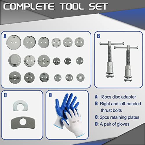 ATP 23pcs Heavy Duty Disc Brake Caliper Tool Set and Wind Back Kit for Brake Pad Replacement Fits Most American, European, Japanese Makes/Models - Image 3