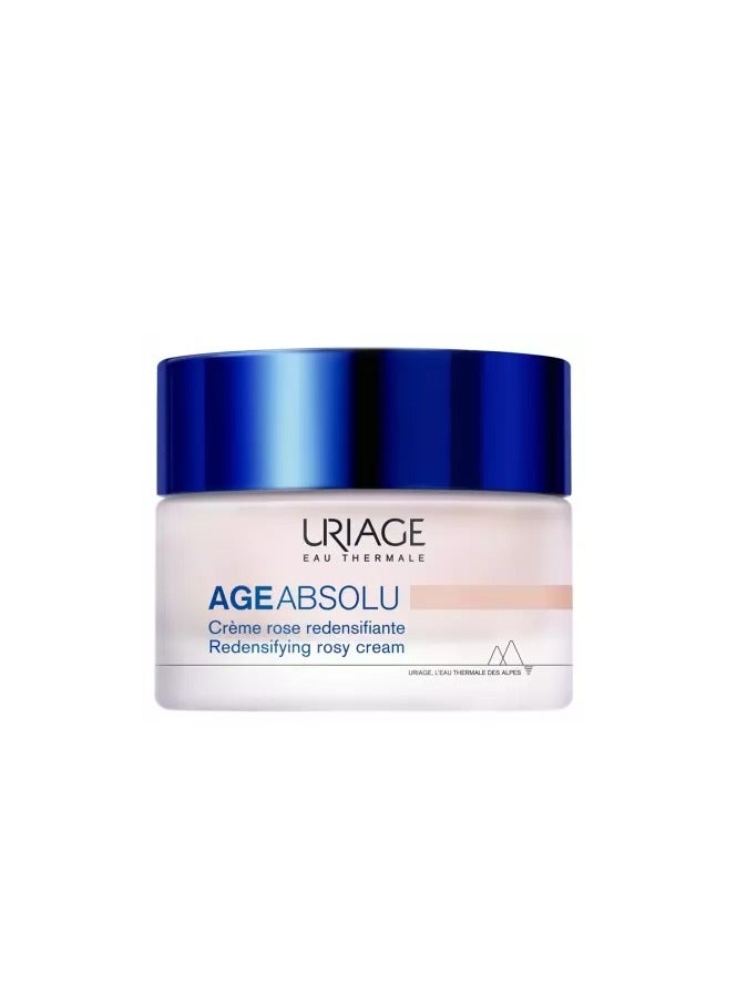 Uriage Age Absolu Redensifying Rosy Cream with Collagen Peptides Retinol Hyaluronic Acid and Vitamin C and E Anti-Aging Reduce Fine lines Wrinkle 50ml