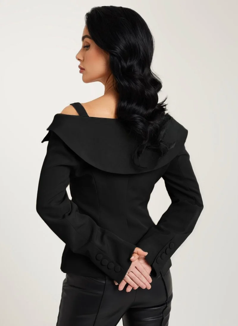 فرانشيسكا أليس Off shoulder blazer black