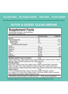 Amazing Grass Greens Blend Detox & Digest: Smoothie Mix, Cleanse with Super Greens Powder, Digestive Enzymes & Probiotics, Clean Green, 30 Servings (Packaging May Vary)  - Image 3