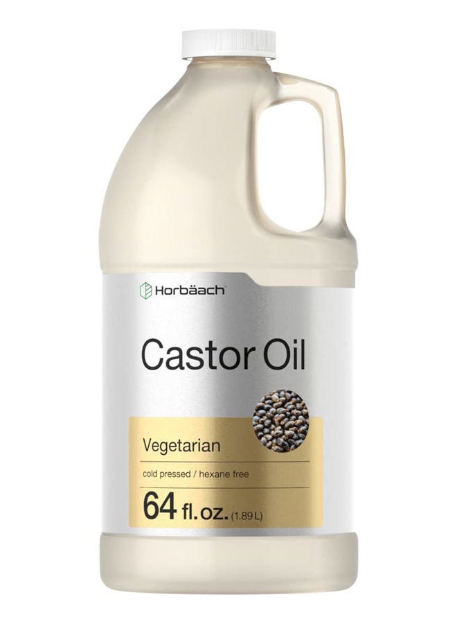 Horbäach Castor Oil 64oz | for Hair, Eyelashes & Eyebrows | Hexane Free & Cold Pressed | Vegetarian, Non-GMO - Image 1