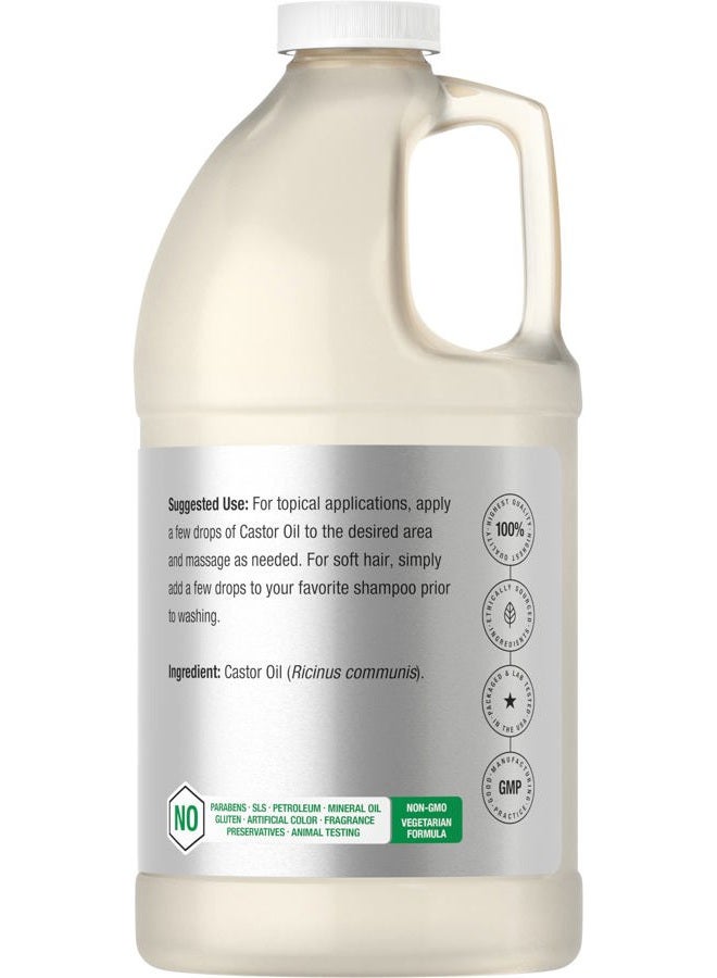 Horbäach Castor Oil 64oz | for Hair, Eyelashes & Eyebrows | Hexane Free & Cold Pressed | Vegetarian, Non-GMO - Image 2