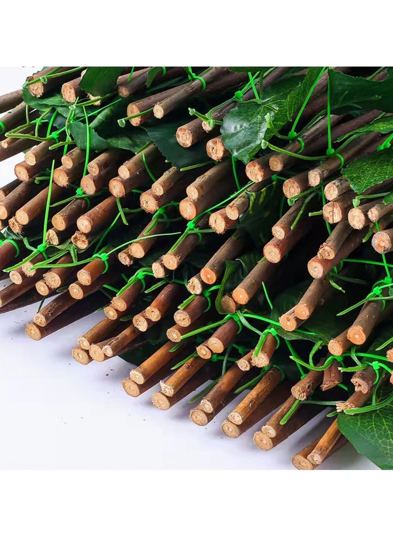 سياج حديقة خشبي قابل للتمدد بأوراق اصطناعية | شبكة خصوصية قابلة للتعديل من الخيزران للاستخدام الداخلي والخارجي | سياج مزخرف متين