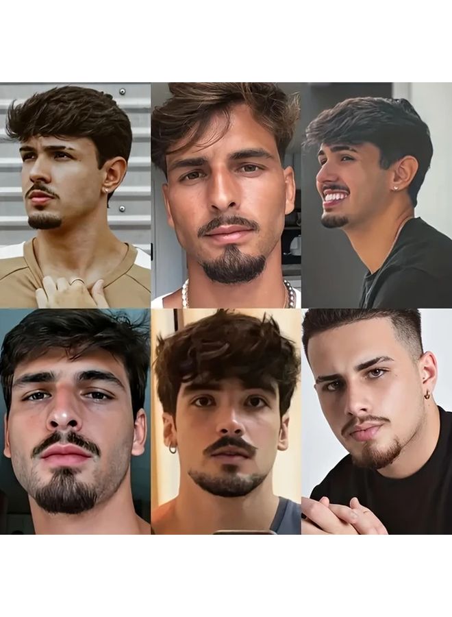 مجموعة اللحية السوداء مع الشارب الزائف للرجال لحفلات التنكر والكرنفالات - Image 2