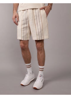 American Eagle AE Flex 8" Lived-In Linen-Blend Trekker Short  - Image 1