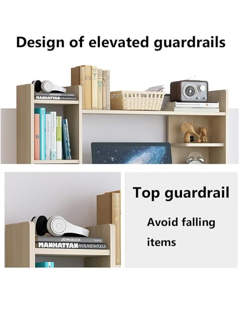 Computer Desk with Drawers, Multifunctional Work Table with Bookshelf Layer, Writing Desk Study Desk, Gaming Table Corner Desk with Bookshelf for Home Office Kids Room