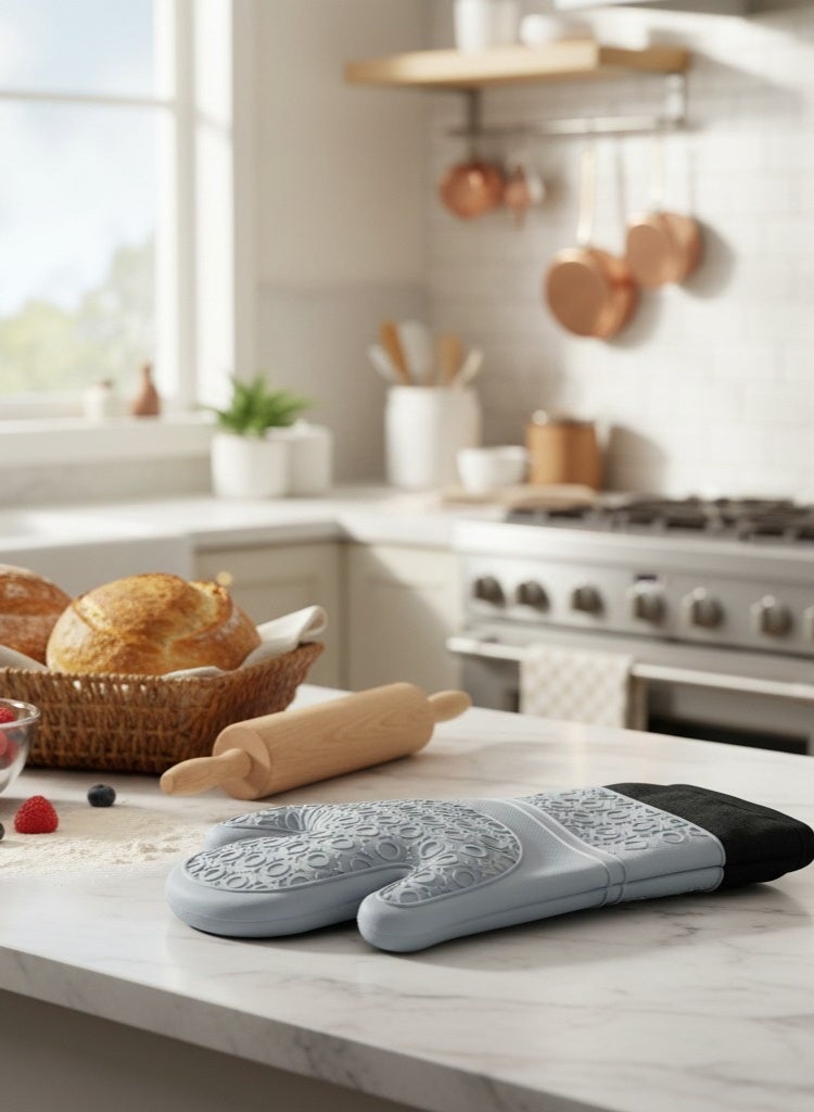 RK Silicone Oven Gloves - Heat Resistant Kitchen Mitts with Non-Slip Grip - Image 2