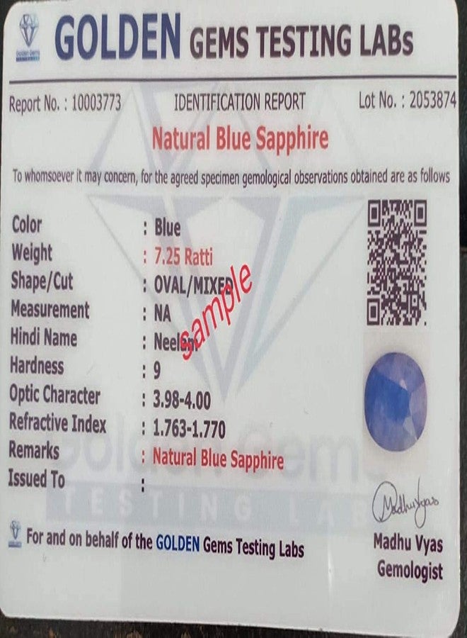 GEMS RIVER Neelam Stone 4.25 Carat Original Ceylon Mined Certified Natural Blue Sapphire Gemstone - Image 4