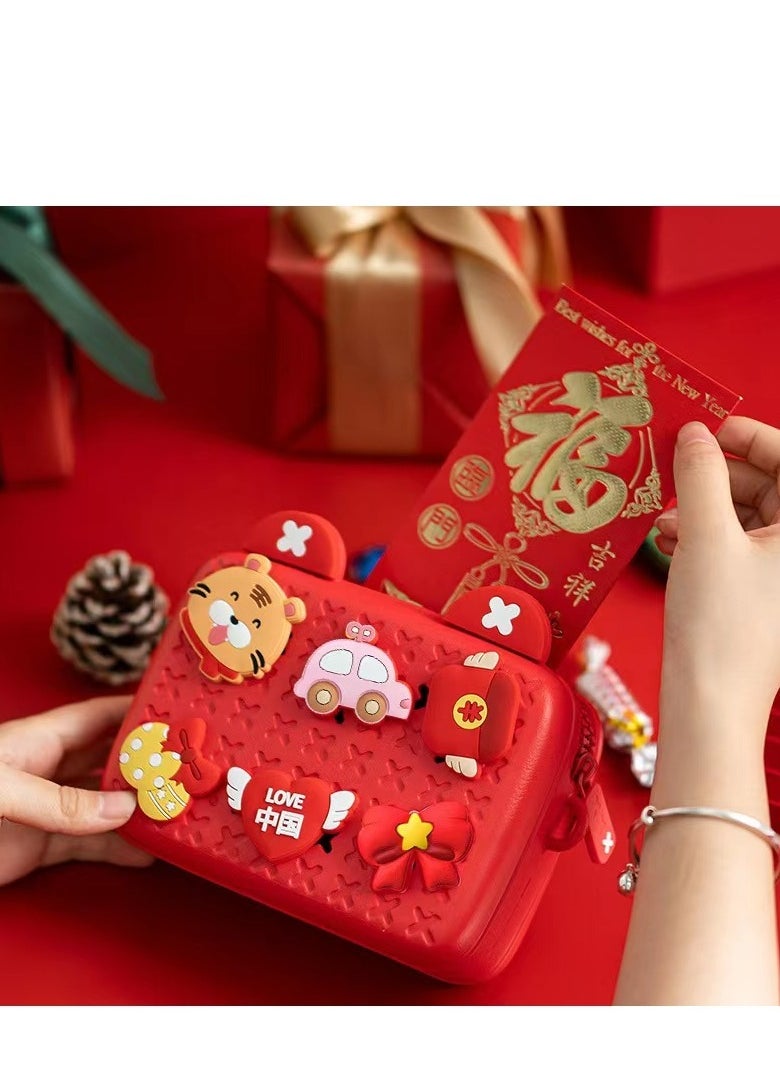 GULFLINK Kids Bags Children Shoulder Bags Girls Purse for Toys Cameras Red  - Image 3