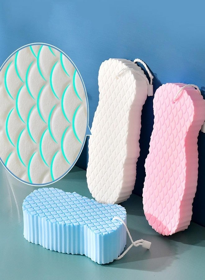 nvyue 4 PCS Magic Exfoliating Bath Sponge,3D Super Soft Exfoliating Bath Sponge,Remover Dead Skin for Adults and Women,Reusable (Blue+Pink+Gray+White) - Image 4