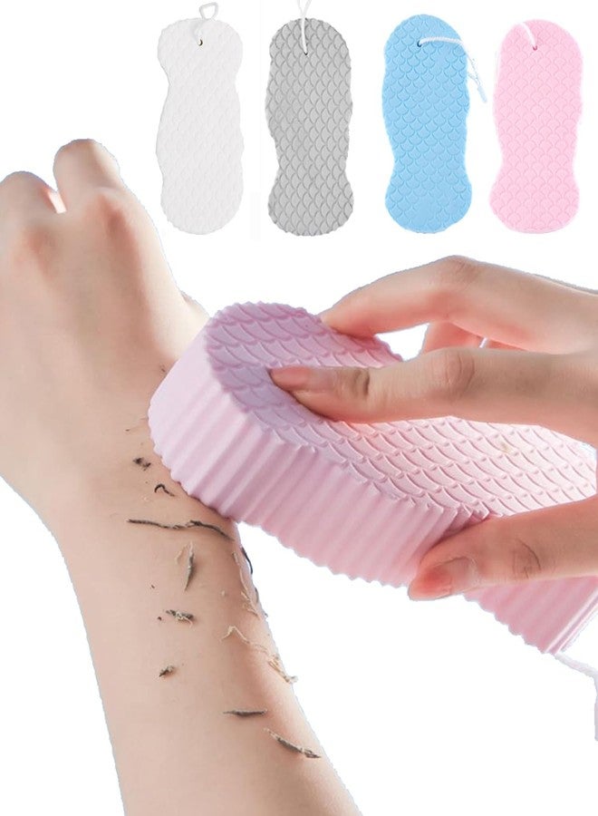 nvyue 4 PCS Magic Exfoliating Bath Sponge,3D Super Soft Exfoliating Bath Sponge,Remover Dead Skin for Adults and Women,Reusable (Blue+Pink+Gray+White) - Image 1