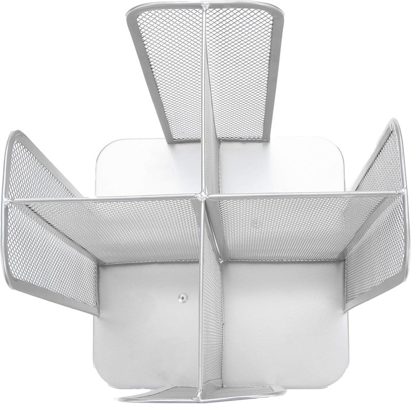 Mind Reader Cup and Lid Carousel, Countertop Org, Coffee Bar, Beverage Cup Holder, Metal Mesh, 8"L x 8"W x 11.5"H, White - Image 5