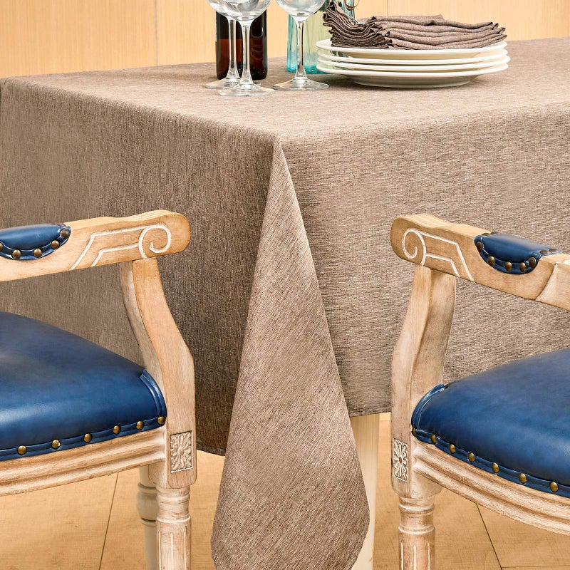 Mebakuk Rectangle Table Cloth Linen Farmhouse Tablecloth Waterproof Anti-Shrink Soft and Wrinkle Resistant Decorative Fabric Table Cover for Kitchen (Flaxen, 52" x 70" (4-6 Seats)) - Image 5