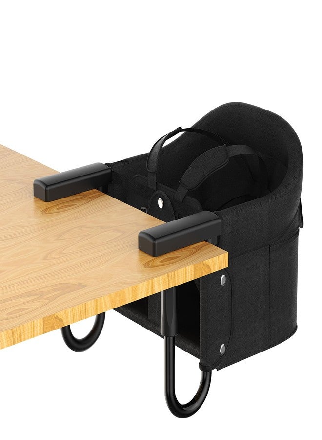 Gryvoth Portable Hook On High Chair for Babies & Toddlers from 6-36 Months,Clip On Baby Seat for Table,Fits Tables 0.8" to 3.5" Thick,Easy Clean Feeding Chair with Carry Bag for Travel,Black - Image 1