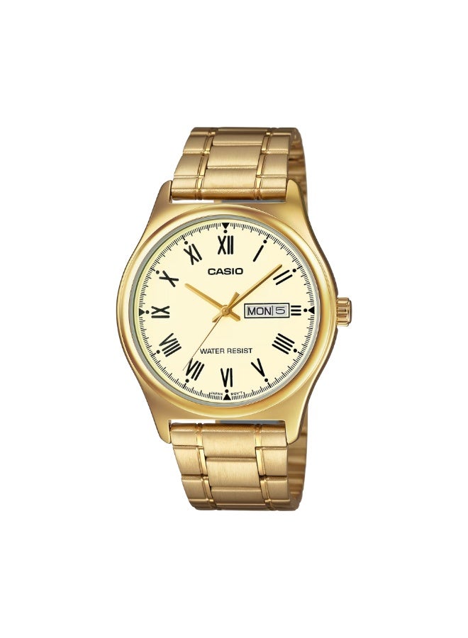 Casio MTP-V006G-9BUDF Men’s Analog Gold-Tone Stainless Steel Watch – Gold Dial, Day-Date, Water Resistant - Image 1