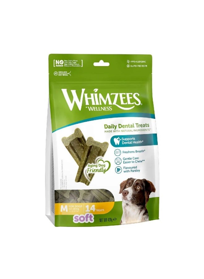 Whimzees - Soft Daily Dental Dog Treats Value Bag / Medium(14pcs)