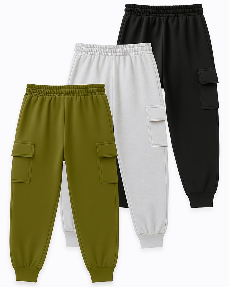 Kuchipoo Boys Cargos - Pack of 3 (KUC-LOW-159, 6-7 Years, Multi-Colored) - Image 2
