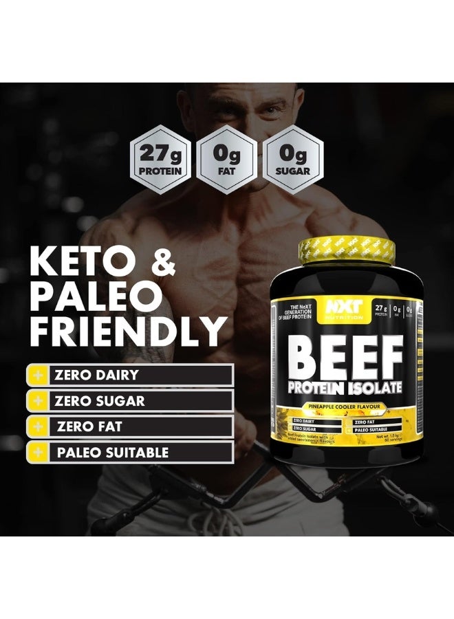 NXT Nutrition Nutrition Beef Protein Isolate - Pineapple - 1.8Kg Value Size - Hydrolyzed Beef Protein Powder For Mass Gains & Strength - Clean Fitness Fuel - Image 3