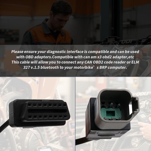 XTPTFABS 6 pin to CAN OBD2 OBDII Diagnostic Tool Cable Adapter Obd2 Motorcycle Adapter Compatible with BRP Moto ATV UTV Motorcycle Bike Clut - Image 4