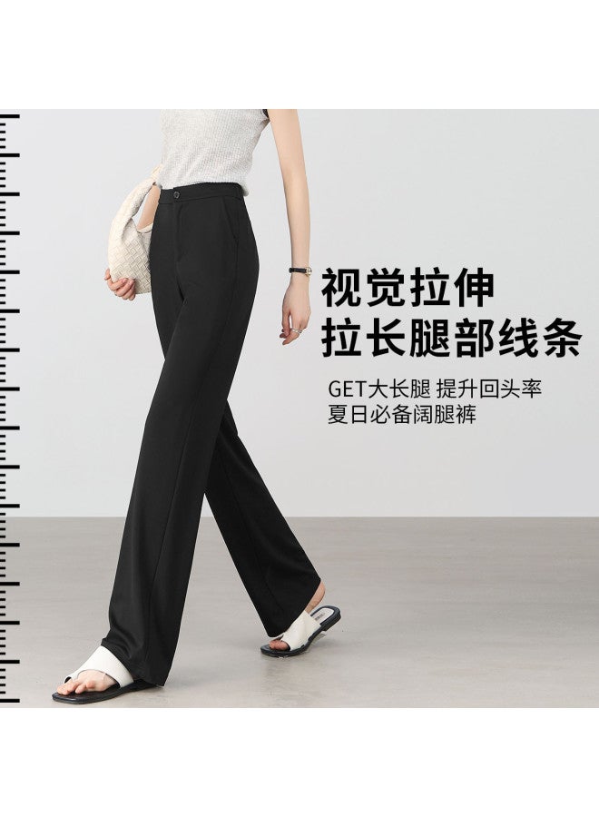Hstyle High-waisted Suit Flared Pants For Women - 2025 Summer Versatile Breathable Comfortable Soft Office Slimming Casual Trousers - Image 5