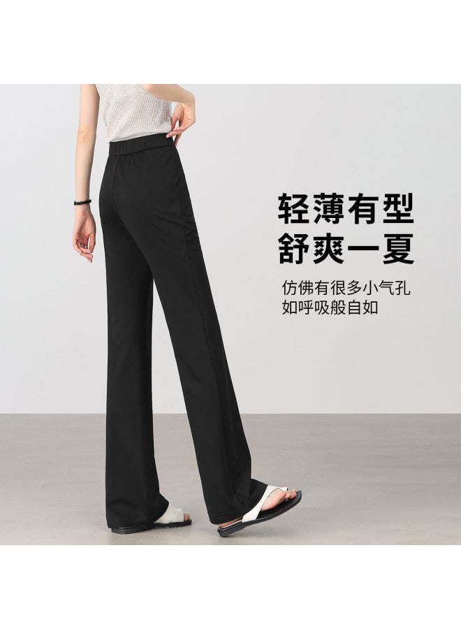 Hstyle High-waisted Suit Flared Pants For Women - 2025 Summer Versatile Breathable Comfortable Soft Office Slimming Casual Trousers - Image 4