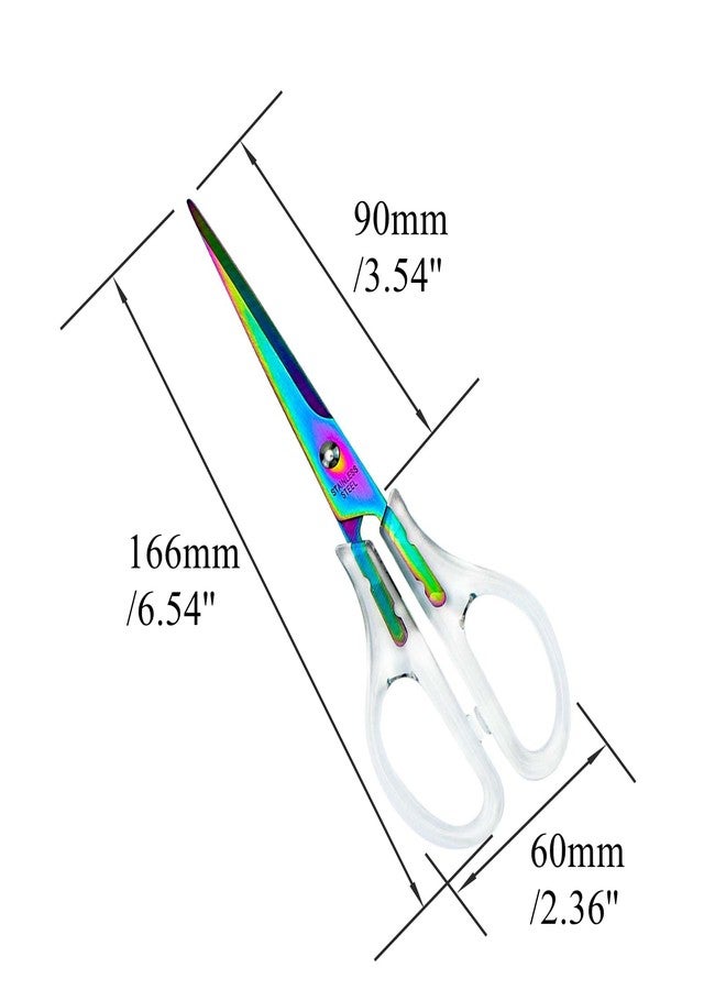 MEI YI TIAN Acrylic Scissors Rainbow Scissors 6.5" Clear Scissors Metal Blades Office Cutting Shears for Craft Supplies Desk Accessories - Image 2
