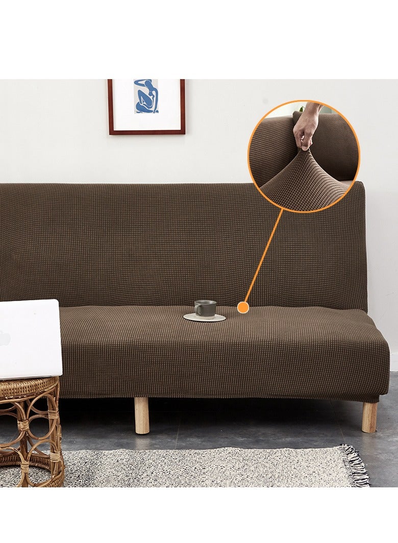 DUNISO غطاء سرير أريكة مقعدين، غطاء أريكة بدون مساند ذراع، غطاء أريكة مرن بالكامل بوزن عالي مع قماش حرير الذرة، غطاء واقي للأريكة، غطاء مضاد للانزلاق، واقي للأثاث، للاسترخاء، للراحة، للرجال، النساء، والأطفال - Image 1