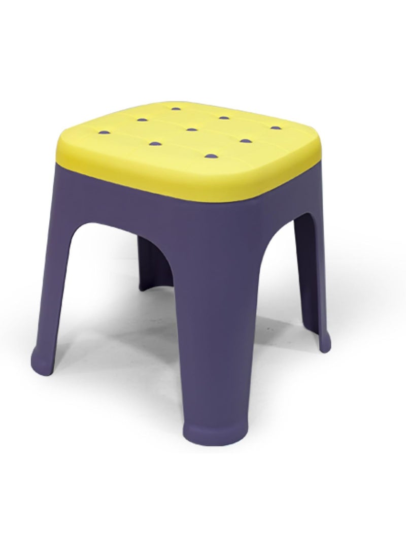 El Watania National Plastic Classic Prime Large Square Chair, 42 cm Height, 30 cm Width, Yellow/Blue Color, 6222011719083