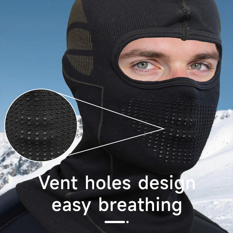 SPTSLFB Mech-Style Ski & Motorcycle Mask-Windproof Balaclava, Full Face with Vent Holes, Helmet-Friendly, Unisex for Skiing & Riding Light Gray - Image 3