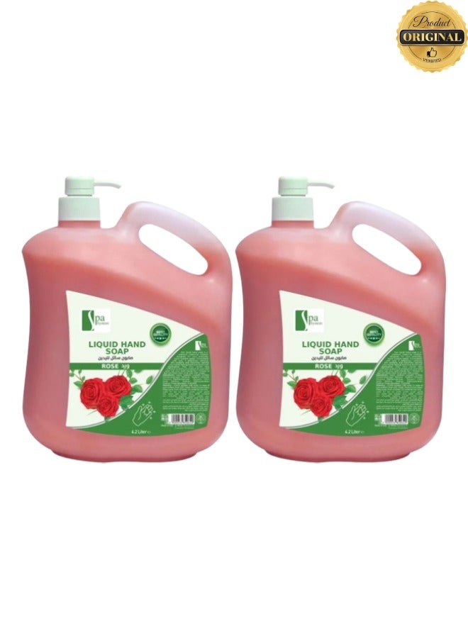 Spa System 2 Pieces Liquid Hand Soap Rose 4.2 Litre - Image 1