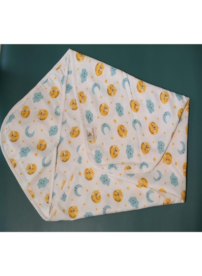 FawnFeel Baby Towel for for Newborns, Infants & Toddlers I Bamboo Based Hooded Towel I Breathable & Soft I 6 Layered Fast Absorbent, Extra Soft I Cat & Moon Print I Size 70×70 cm - Image 5
