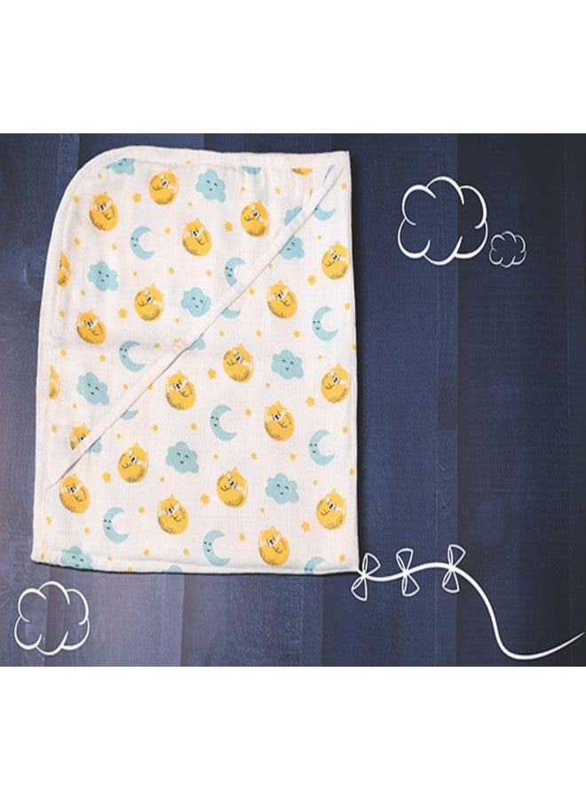 FawnFeel Baby Towel for for Newborns, Infants & Toddlers I Bamboo Based Hooded Towel I Breathable & Soft I 6 Layered Fast Absorbent, Extra Soft I Cat & Moon Print I Size 70×70 cm - Image 2