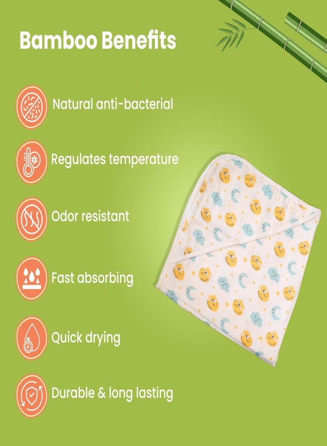 FawnFeel Baby Towel for for Newborns, Infants & Toddlers I Bamboo Based Hooded Towel I Breathable & Soft I 6 Layered Fast Absorbent, Extra Soft I Cat & Moon Print I Size 70×70 cm - Image 3