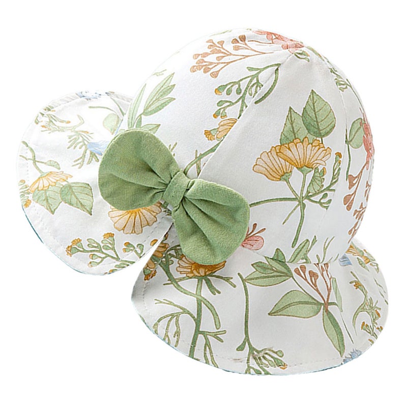Childrens Sun Hat Wide Brim Fisherman Hat Size 49 Green Casual Child Friendly Birthday Christmas 1Set - Image 4