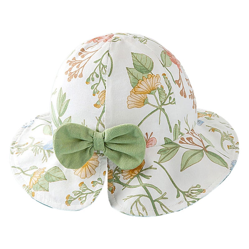 Childrens Sun Hat Wide Brim Fisherman Hat Size 49 Green Casual Child Friendly Birthday Christmas 1Set - Image 1