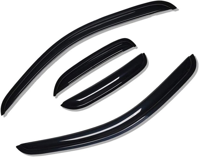 Lightronic WV94040 Outside-Mount Window Vent Deflector Visor Rain Guard - Dark Smoke, 4-Piece Set for 2007-2013 Silverado & Sierra 1500, 2007-2014 Silverado & Sierra 2500 HD/3500 HD - Image 1