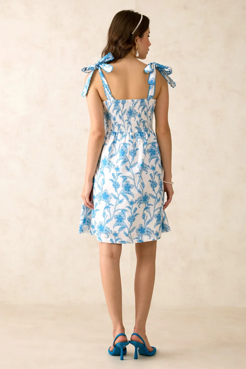 Virgio Floral Tie-Strap Dress