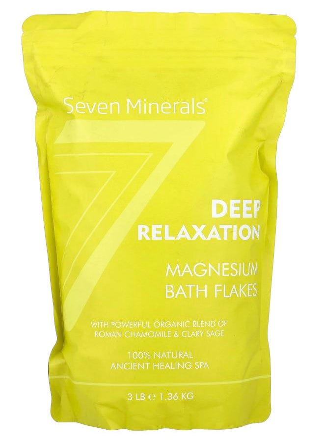 Seven Minerals Deep Relaxation Magnesium Bath Flakes Roman Chamomile & Clary Sage 3 lb (1.36 kg) 