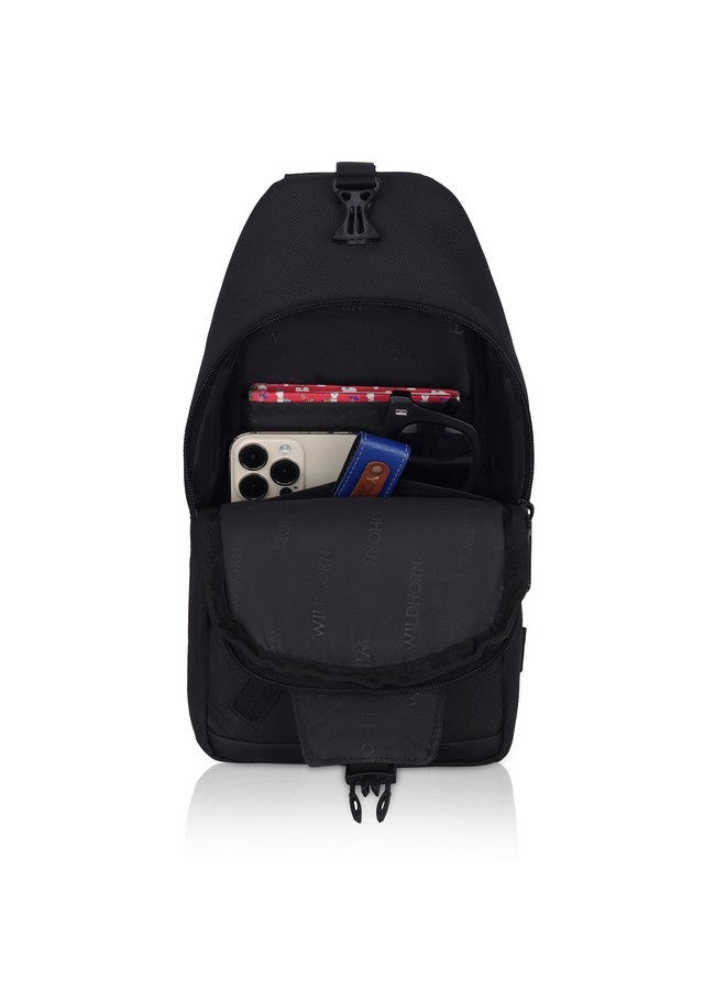 Wildhorn WildHorn Sling Crossbody Bag for Men, Stylish Chest Shoulder Bag for Men & Women, Adjustable Strap for Commuting Travel Outdoor Activities (Black) - Image 4