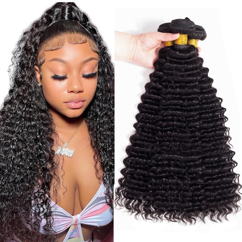 12A Brazilian Virgin Hair Pineapple Deep Wave 3 Bundles 10 12 14 300g Virgin Brazilian Remy Deep Wave Human Hair Bundles 100 Unprocessed Virgin Remy Hair Bundles Natural Color