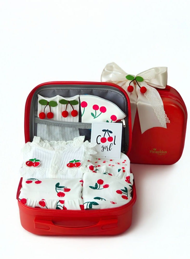 Newborn Baby Gift Set Baby Shower Gift Cherry theme 9 in 1 - Image 1