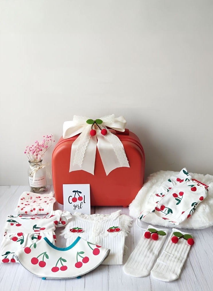 Newborn Baby Gift Set Baby Shower Gift Cherry theme 9 in 1 - Image 4