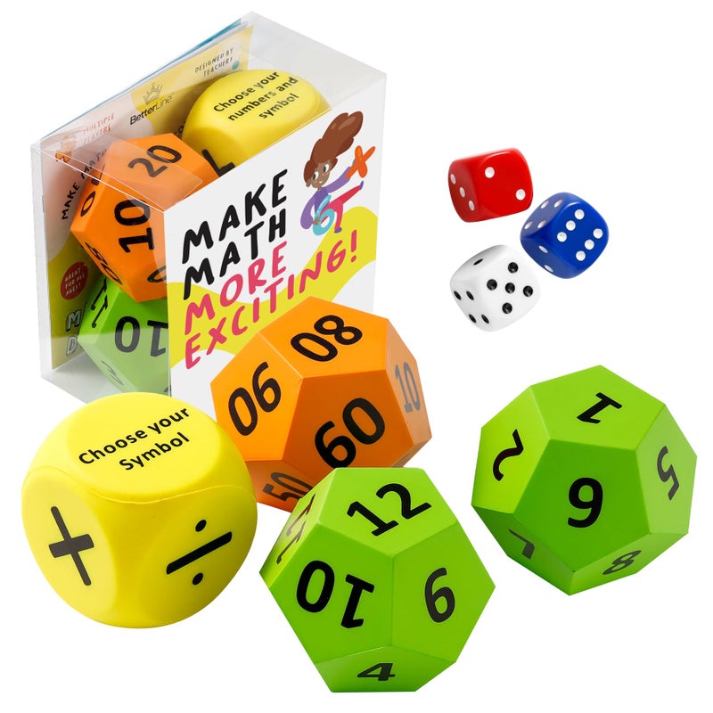BETTERLINE Math Dice Game for Kids Teens and Adults Math Skill Game Fun Educational Activity Mental Math Game for Family Entertainment Teachers and Learning Engaging Brain Exercise for All Ages - Image 3