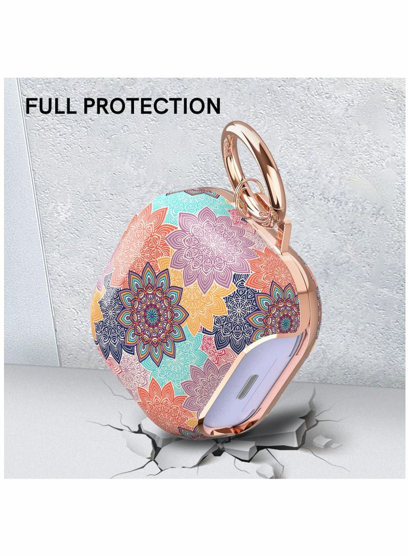 SYOSI Earphone Protective Cover, for Samsung Galaxy Buds 2 Pro Case / Galaxy Buds Pro Case / Galaxy Buds 2 Case / Galaxy Buds Live Case Stylish Hard TPU Shockproof Cover for Women Girls (Mandala, with Keych  - Image 5
