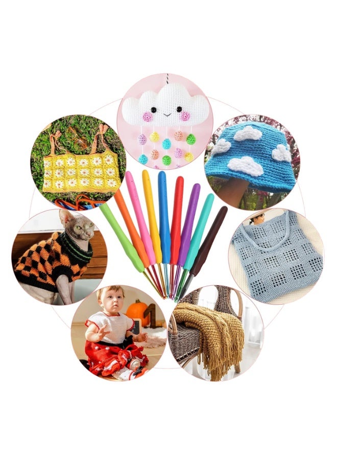 مجموعة أدوات الكروشيه للمبتدئين من الكبار والصغار، مجموعة أدوات الحياكة للمبتدئين، مجموعة أدوات الكروشيه للمبتدئين مع حقيبة، مجموعة إبر الكروشيه مع خيوط الكروشيه وملحقات الكروشيه، مجموعة خيوط الكروشيه للمبتدئين - Image 3