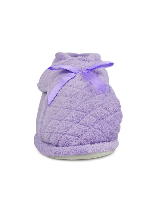 MUK LUKS Women's Micro Chenille Front Flap Adjustable Boot Slipper, Lavender, Large M US - Image 2