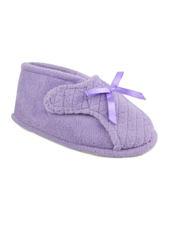 MUK LUKS Women's Micro Chenille Front Flap Adjustable Boot Slipper, Lavender, Large M US - Image 1