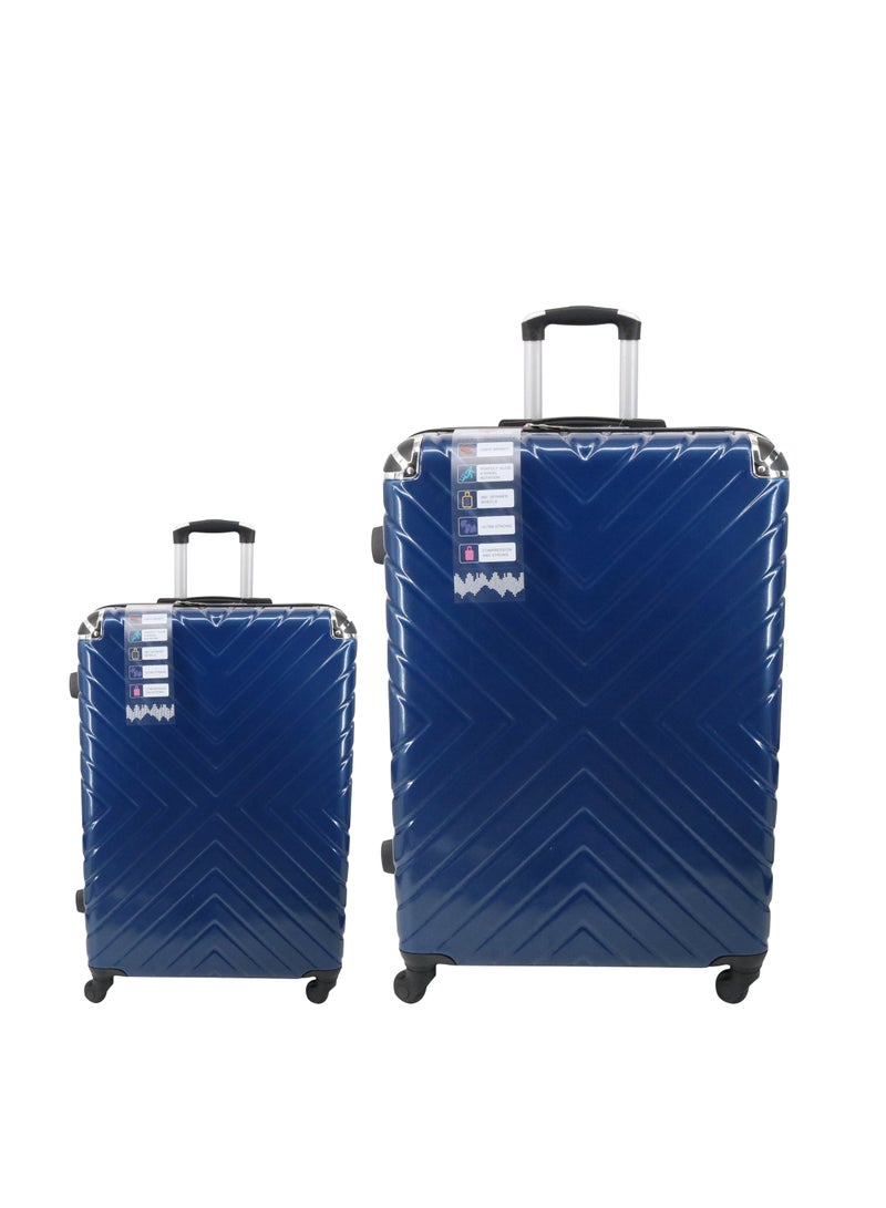 بلا نهاية مجموعة من عربتي أمتعة - 55 سم (المقصورة) و75 سم (تسجيل الوصول) حقيبة ذات جوانب صلبة مع قفل TSA مدمج وعجلات دوارة | المواد: بولي كربونات + أكريلونتريل بوتادين ستايرين | حمل الأمتعة - Image 1