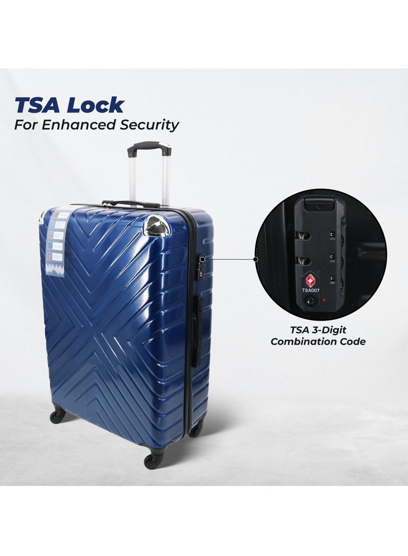 بلا نهاية مجموعة من عربتي أمتعة - 55 سم (المقصورة) و75 سم (تسجيل الوصول) حقيبة ذات جوانب صلبة مع قفل TSA مدمج وعجلات دوارة | المواد: بولي كربونات + أكريلونتريل بوتادين ستايرين | حمل الأمتعة - Image 5